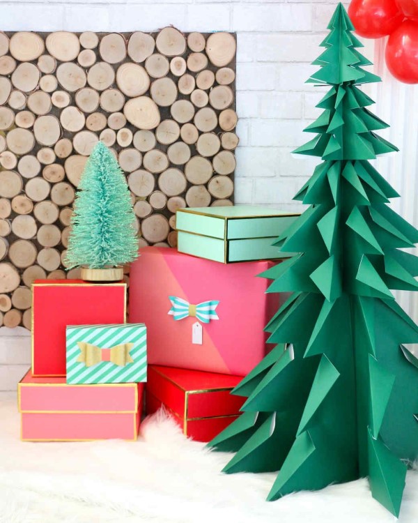 Origami Weihnachten Deko Ideen und DIY Anleitungen weihnachtsbaum groß papier
