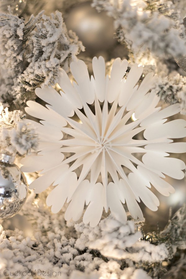 Scherenschnitt Weihnachten Deko Ideen und Last-Minute Anleitungen schneeflocken ornament papier