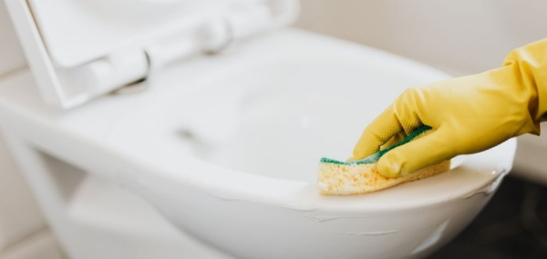 Toilette reinigen clevere Tipps und Tricks für effizientes WC putzen immer Handschuhe tragen die Haut schützen
