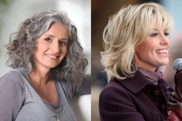Trendfrisuren für feines Haar ab 60 zwei schöne Frauen mit gut gepflegten Haaren 