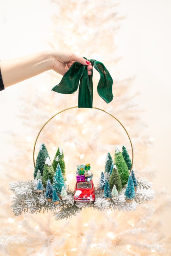 Türkranz für Weihnachten selber basteln – festliche Ideen und DIY Anleitung mini landschaft diorama