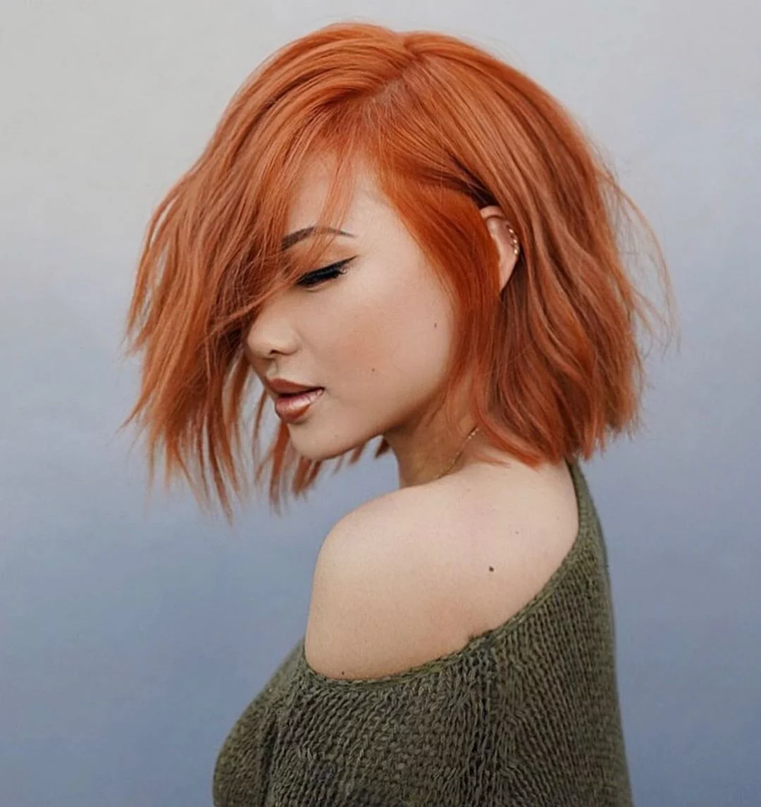 cinnamon rot balayage haarfarben für kurze haare