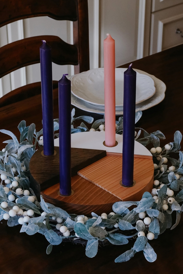 einfachen Adventskranz moderner Kerzenständer aus Holz