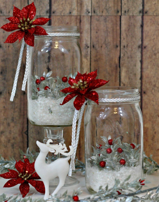 glitzernde weihnachtsdeko im glas
