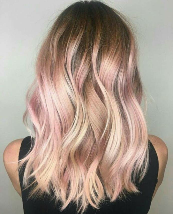 melted rose blond balayage trend