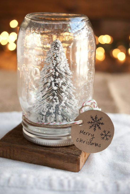 mini weihnachtsbaum schneekugel weihnachtsdeko im glas
