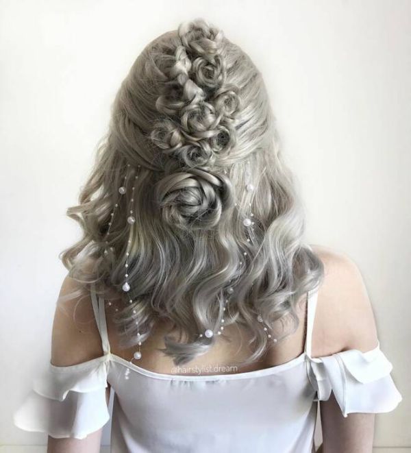 silberne Haarfarben - Hochzeitsfrisuren