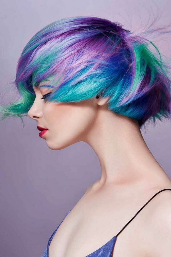 bunte Haare Ombre Färbung Trendfarben Ideen kurze Trendfrisuren