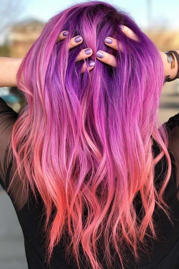 violett lila rosa Haarfarben mischen Haartrends