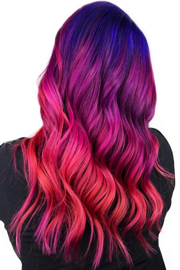 violett lila rosa Haarfarben mischen Haartrends Ombre Färbung