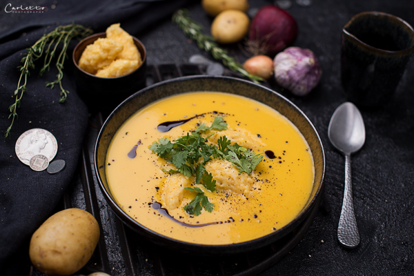 Detox-Suppen vegane cremige Kartoffelsuppe entschlackt den Körper stärkt das Immunsystem