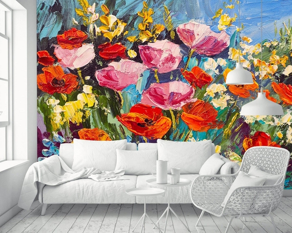 Gründe und Ideen für eine coole Wanddekoration mit Fototapeten Blumen