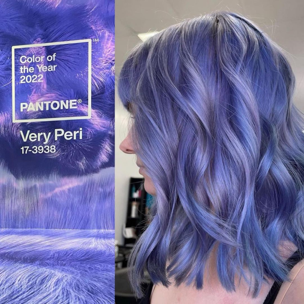 Very Peri Haarfarbe – Pantone Farbe des Jahres 2022 geht auch als Frisur farbe richtig mischen