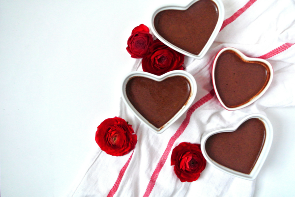 herzform kuchen dunkle schokolade panna cotta valentinstag