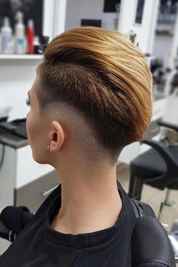 Fasson Haarschnitt für Damen – probieren Sie eine rebellische Fade Frisur aus schön blond brünette