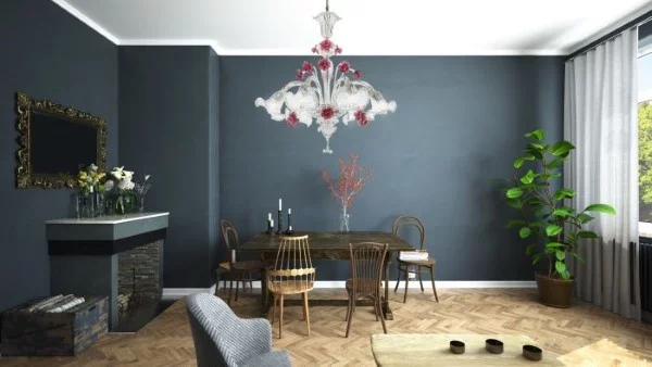 Interessante Ideen für Ihre Wohnzimmer Beleuchtung buntglas kronleuchter dunkle wände