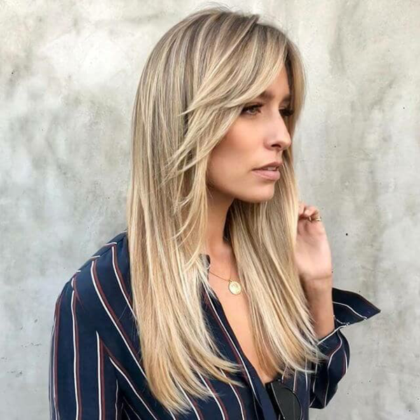 blonde lange haare frisuren-trends