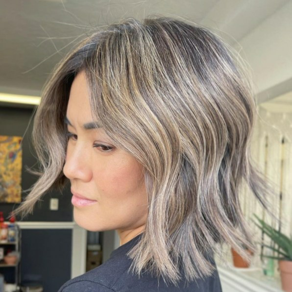 graue haare färben mit highlights