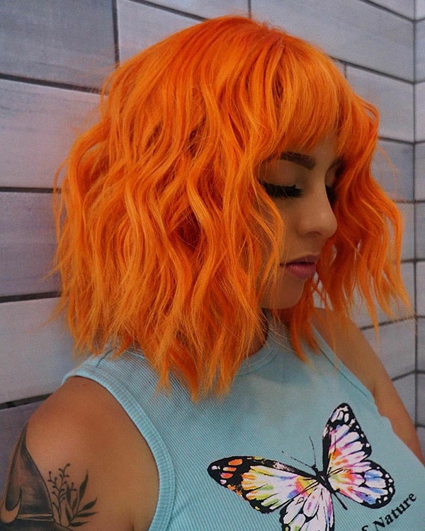 mono-coloring mittellanges oranges haar