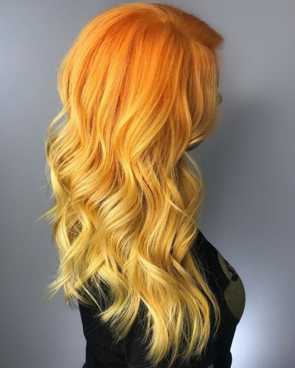 gelbe haare orangene straehnen und locken