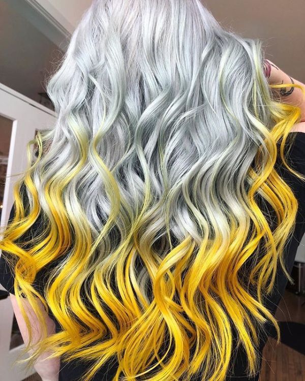 gelbe haarfarbenspitzen trends ideen