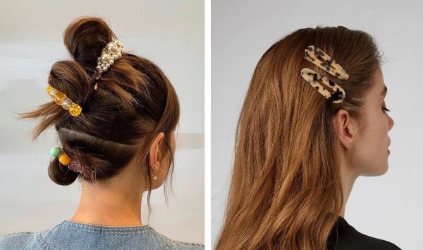 Frisur mit Haarspangen - tolles Design - Trends und Ideen