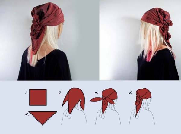 Bandana Style Frisuren- Trends für den Sommer 2022 Piraten-Look rot