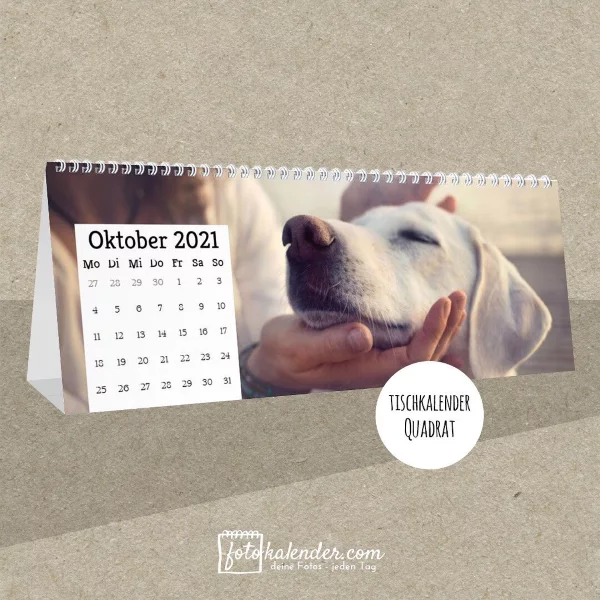 Fotokalender 2022 gestalten praktische Geschenkidee mit persoenlicher Note tischkalender klein hund
