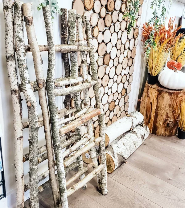 Gartendeko mit Birkenholz – traumhafte Ideen mit symbolischer Bedeutung leiter deko ideen diy