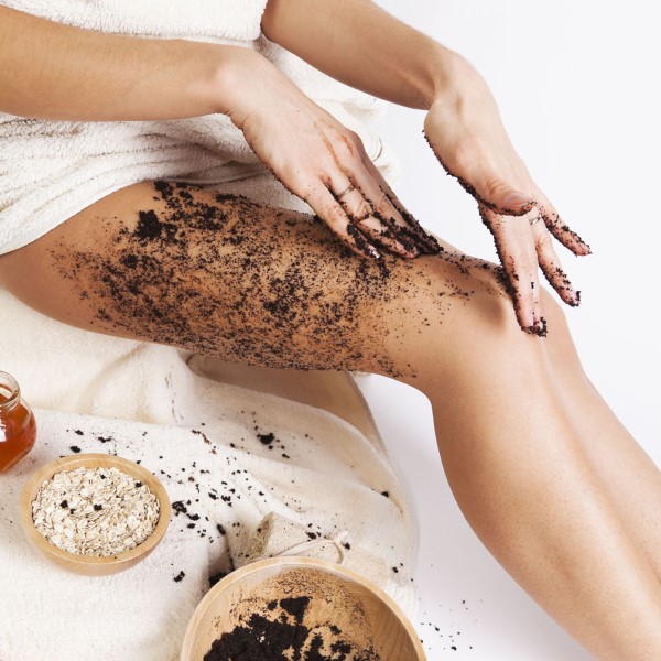 Natural Body Care. Cellulite Massage with Coffee scrub, oats, honey.