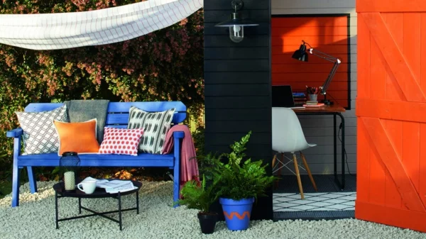 Outdoor Home Office Ideen schoenes wetter farbgestaltung