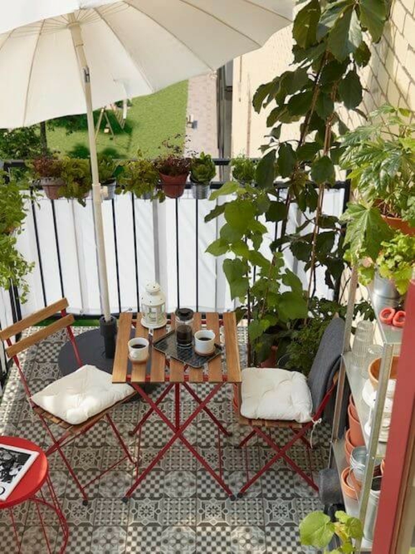Outdoor Home Office Ideen schoenes wetter zugang zur natur kleinbalkon ideen