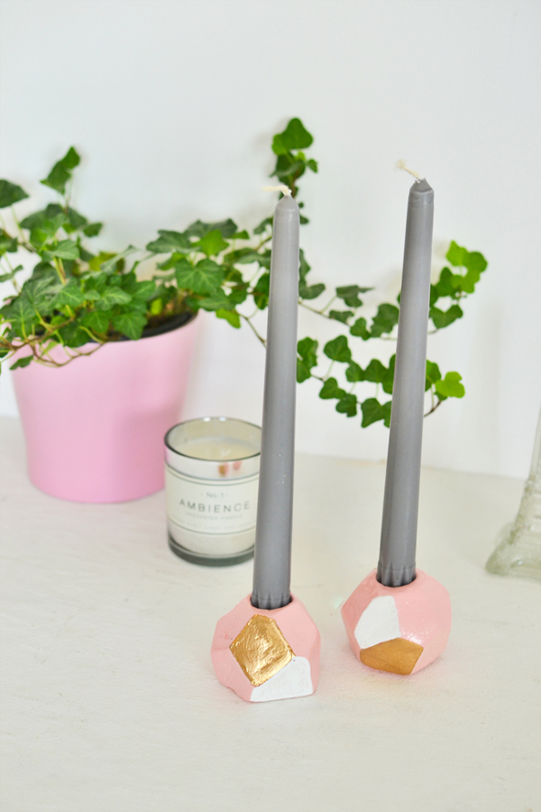 Kerzenstaender selber machen – 3 kinderleichte und praktische Anleitungen bastel ton metallisch