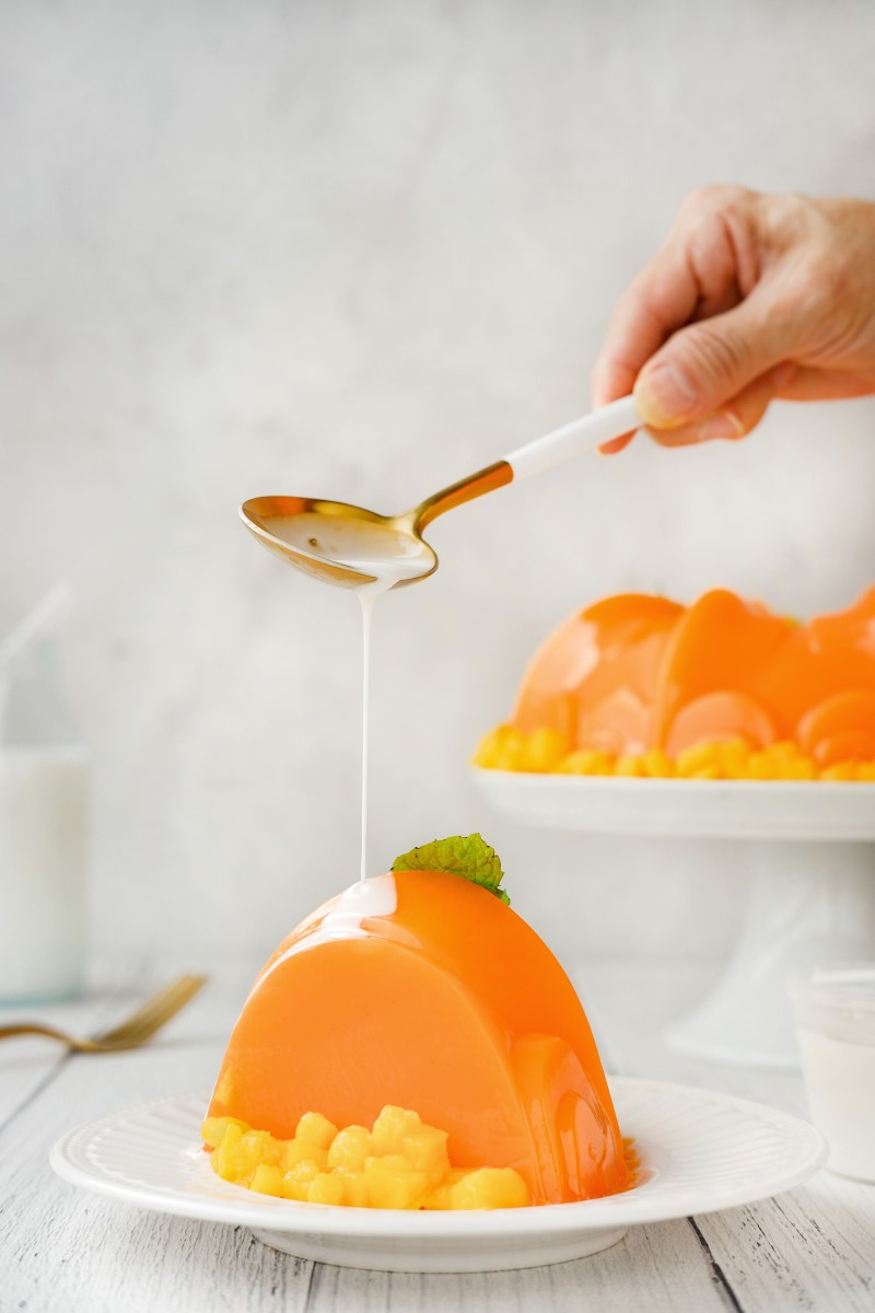 Wackelpudding selber machen – 2 Rezeptideen mit und ohne Gelatine orange goetterspeise mit mango