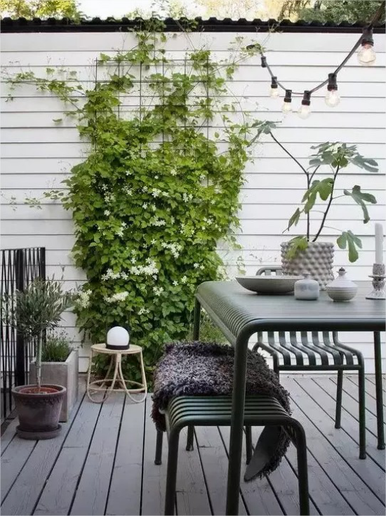 Gartenmöbel aus Metall offene Veranda Tisch Hocker aus Metall in dunkelgrün
