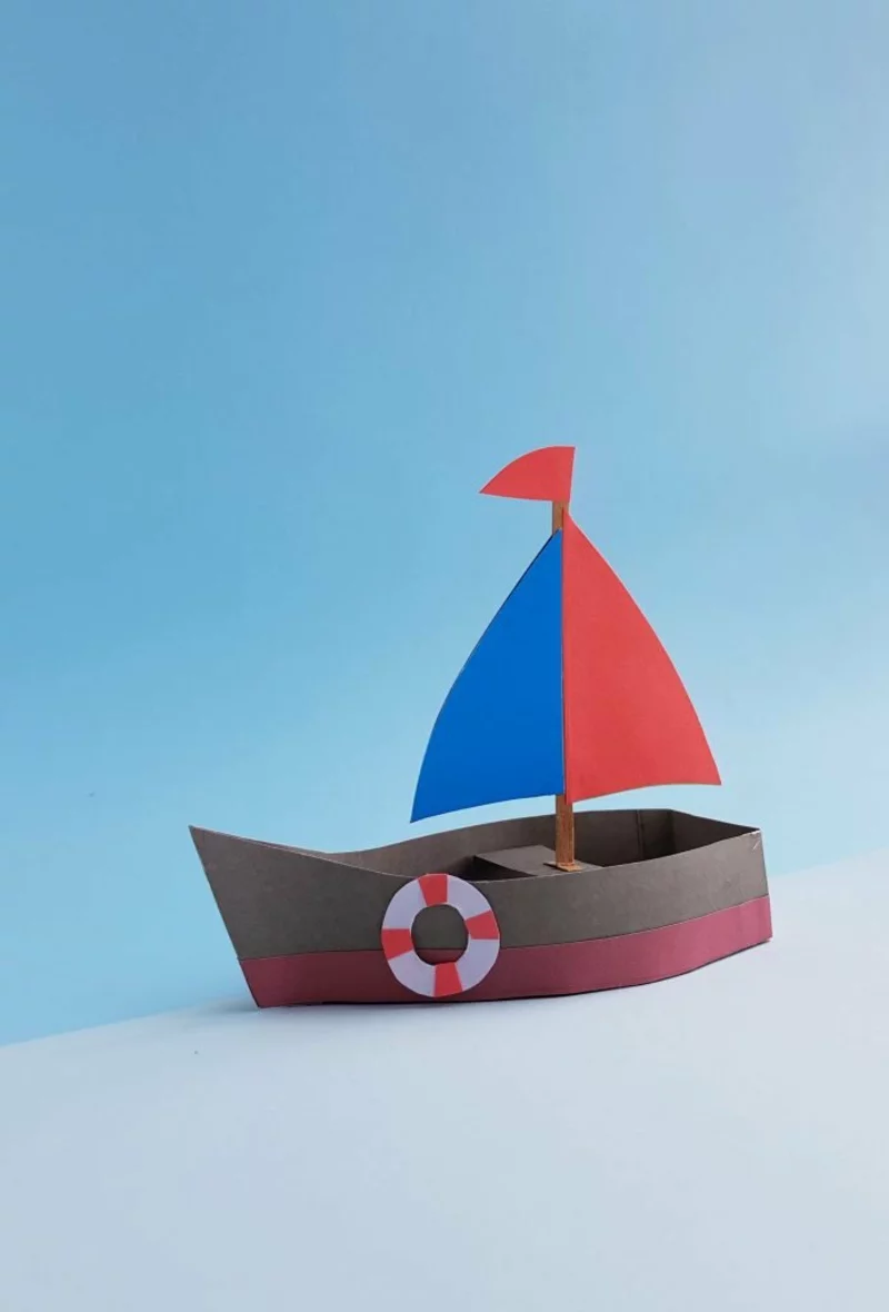 boot basteln mit kindern sommer ideen segelboot aus papier