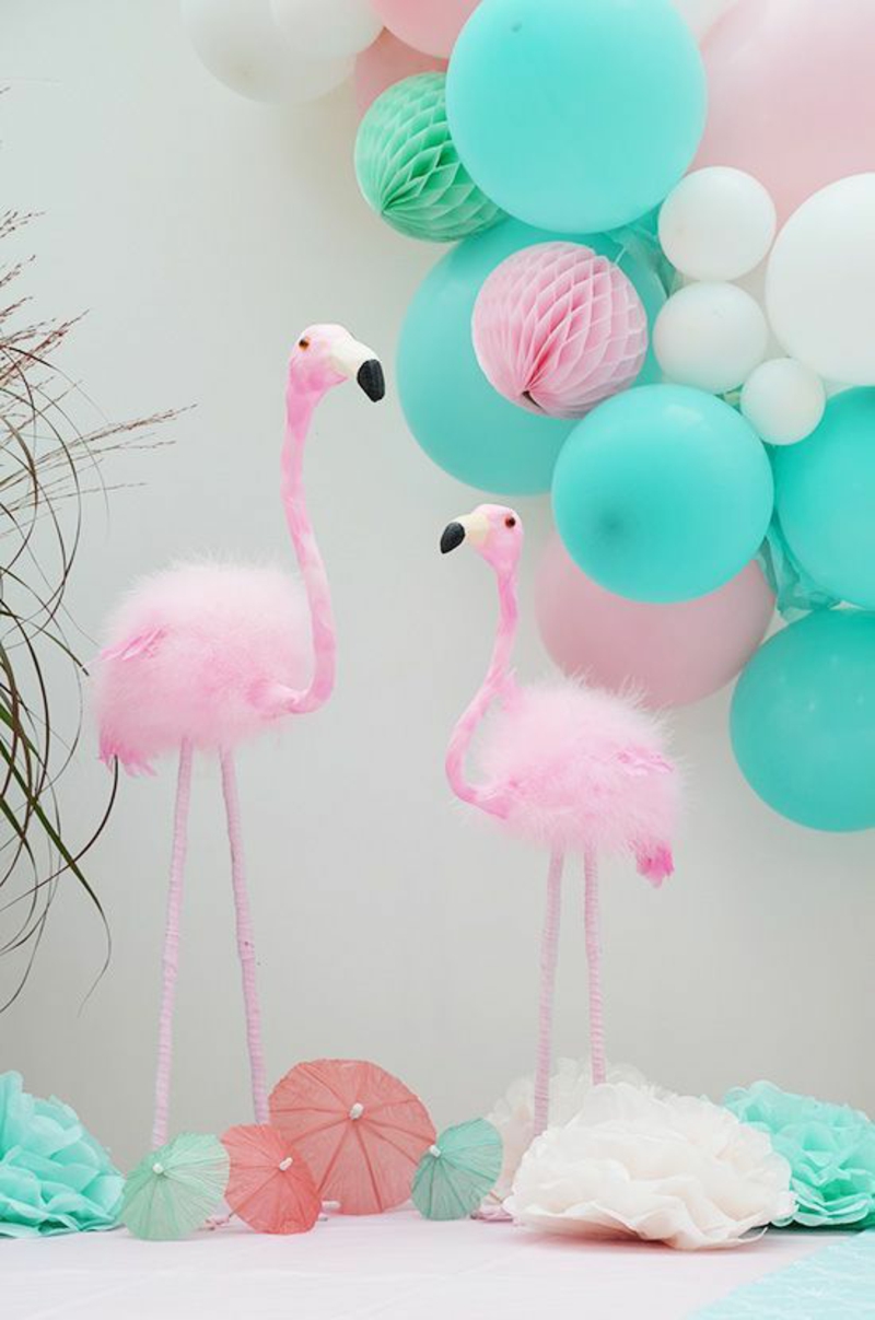 flamingo party basteln mit naturmaterialien feder deko ideen diy ideen
