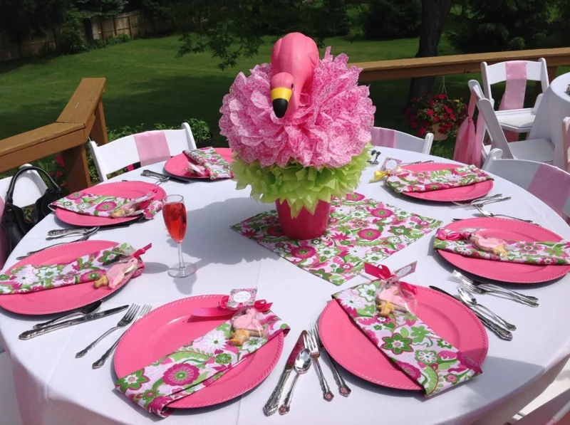 flamingo party tischdeko ideen sommer ideen diy dekoideen