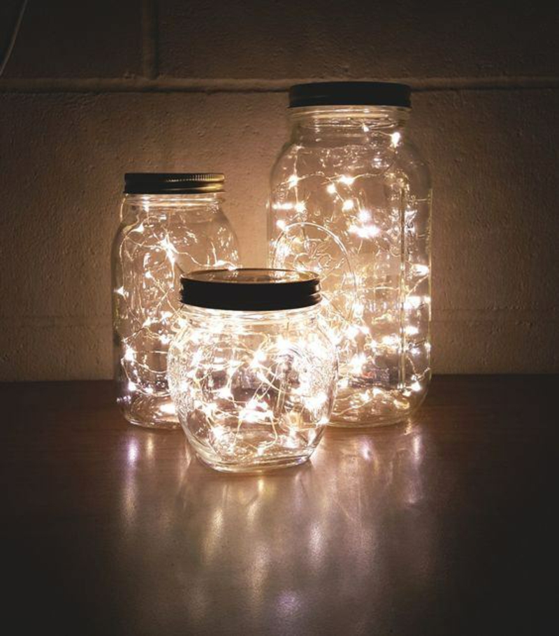 lichterkette im glas dekorieren kreative dekoideen beleuchtung