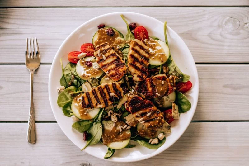vegan salat mit grill - leckere vorspeise