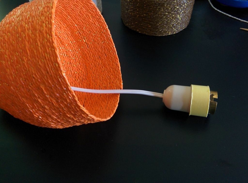 papiergarn selber machen designer lampe