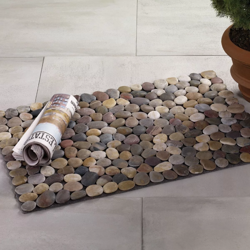 Badteppich selber machen – 2 No-Sew Ideen zum Nachmachen natursteine flusssteine idee
