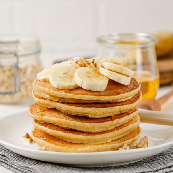 Diaet Pfannkuchen vegane Eierkuchen mit Honig genießen ohne Gewissensbisse