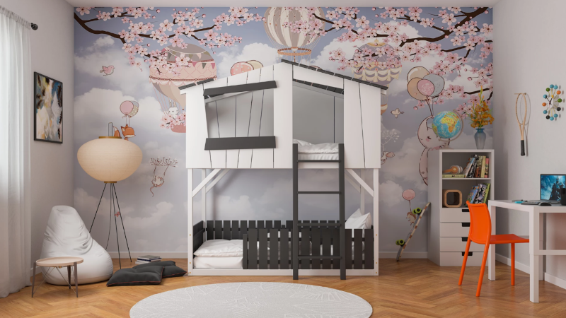 Etagenbett – die perfekte Loesung fuer Zwei- und Drei-Kind-Familien baumhaus design idee hochbett
