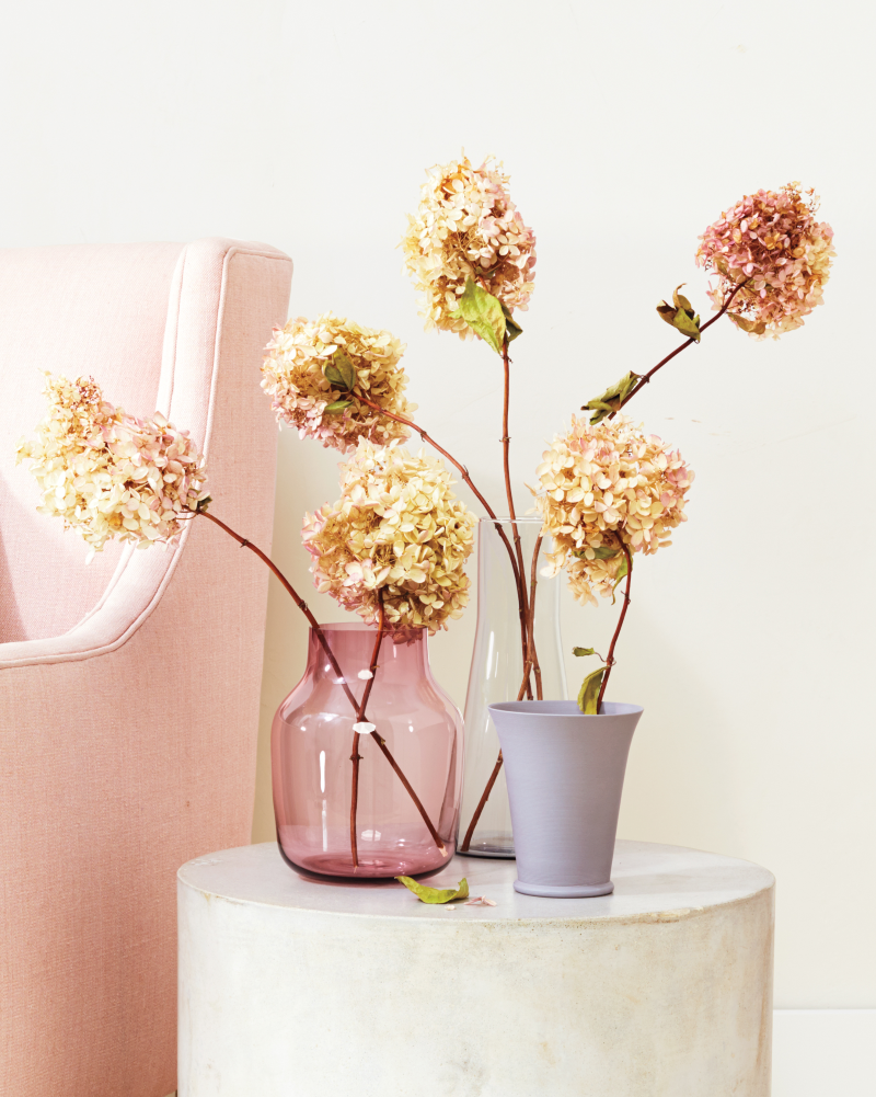 Hortensien trocknen – 3 einfache Methoden fuer perfekte Trockenblumen vasen mit blumen schoen