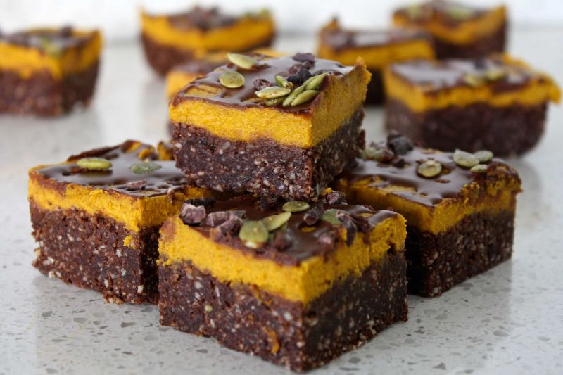 leckere brownies mit kuerbis - gesunde desserts