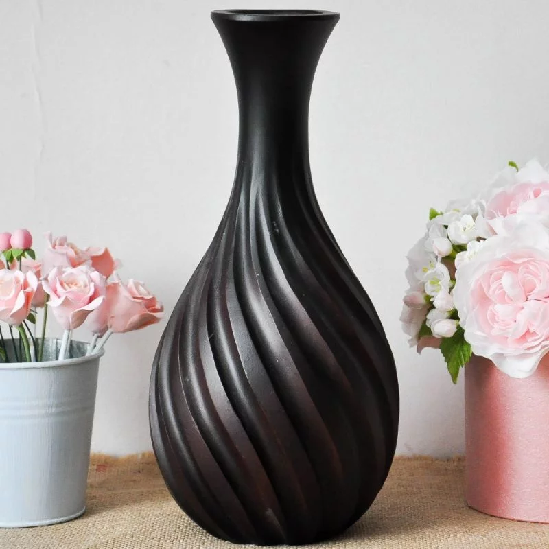 schwarze ideen trends - ovale vasen kugelvase dekorieren