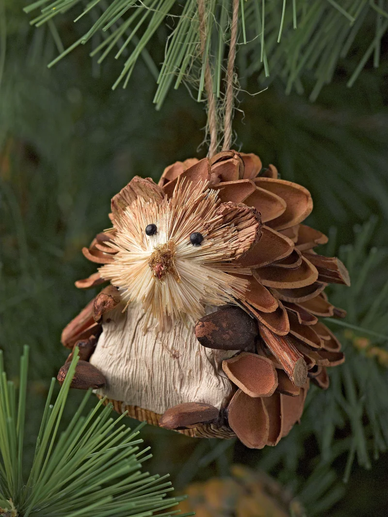 Niedliche Igel basteln mit 3 herbstlichen Naturmaterialien ornament weihnachten