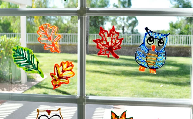 originelle DIY Fensterbilder basteln mit Kindern