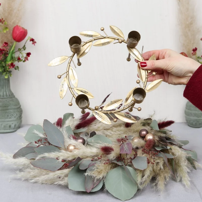 DIY Adventskranz mit Trockenblumen